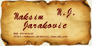 Maksim Jaraković vizit kartica